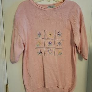 Pink Medium Short Sleeve Sweater